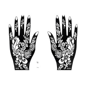 Nail It! Pair of Beautiful Henna Stencils - Both Hands/Mehendi Designs ...