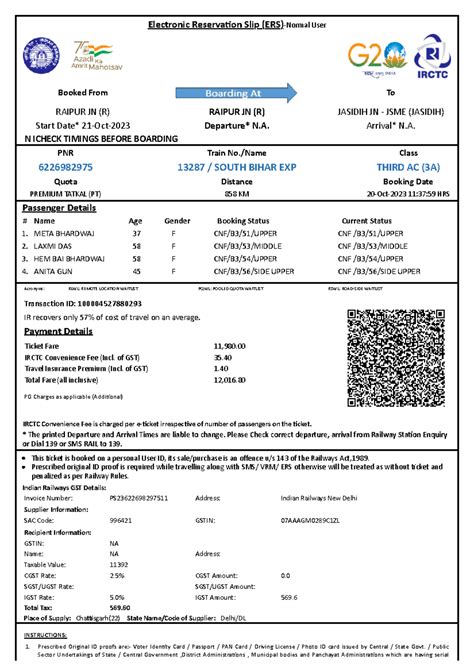Raipur To Jasidih Jharkhand-21 - # Name Age Gender Booking Status ...