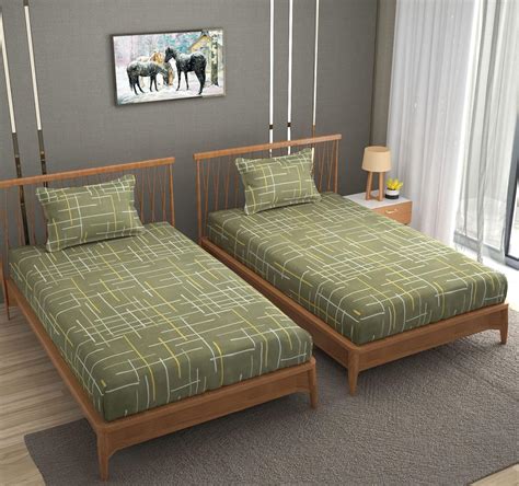 Buy BROMWICK 300 TC 3D Printed Microfiber 2 Piece Single Bed Sheet ...