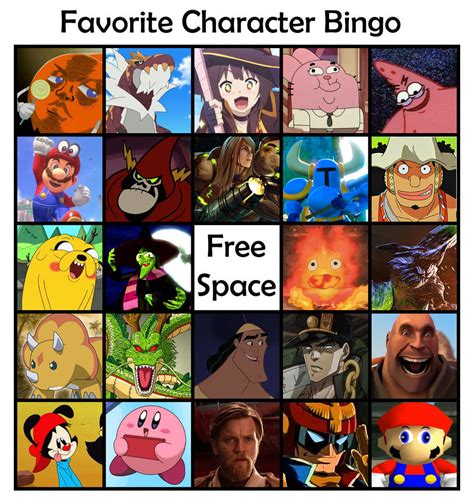 Favorite Character Bingo - Round Two by Doodlemaster1000 on DeviantArt