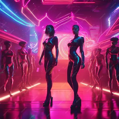 Premium Photo | A futuristic cyberpunk nightclub with holographic ...