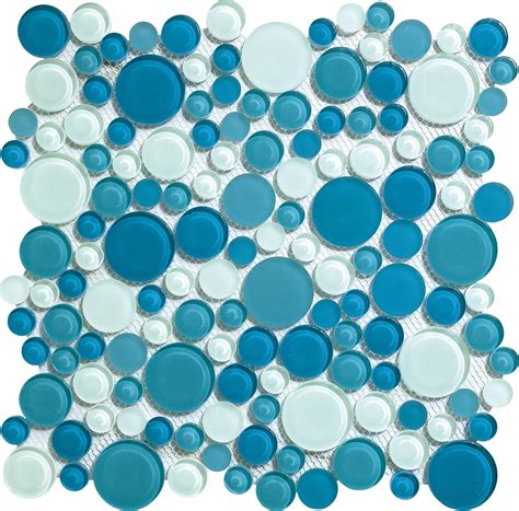 SimpleTile Glass Mosaic Tile - Bubble Collection, Mixed Rounds, India ...