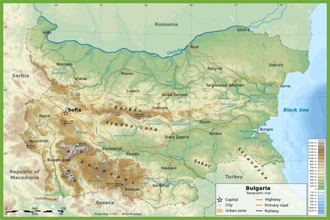 Large physical map of Bulgaria - Ontheworldmap.com