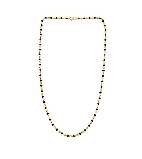JHB Women Traditional Black Bead Chain and Gold Plated Neck Chain for ...