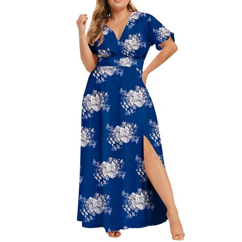 Busydd Womens Dresses Fashion Bohemian Floral Print Maxi Dress Summer ...