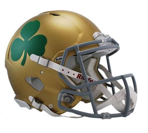 Notre Dame Gold Helmets