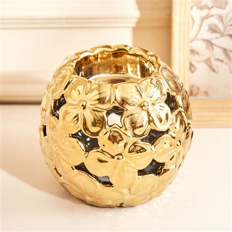Buy Stellar Celestial Porcelain Floral T-Light Holder from Home Centre ...