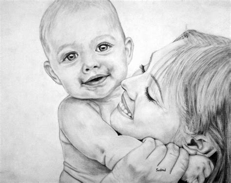 Sketch Of Mother And Baby at PaintingValley.com | Explore collection of ...