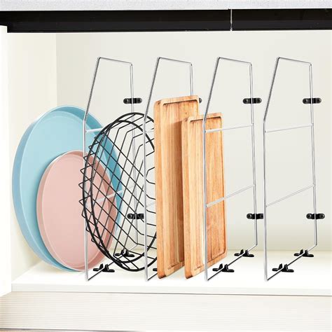 Blulu 4 Pcs Baking Sheet Organizer 18" Tray Dividers for Cabinets ...