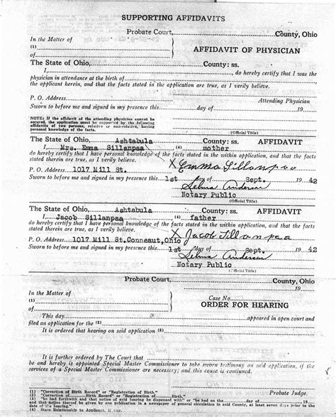 Ohio Birth Certificate Template