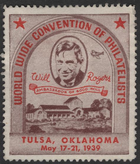 SCG1106 - 1939 Tulsa Philatelic Convention – Will Rogers Commemorative ...
