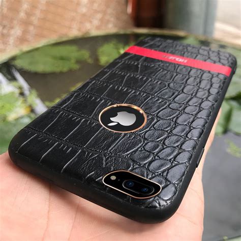 Hojar ® Apple iPhone 7 Plus Stroco Series Crocodile Finish Gold Plated ...