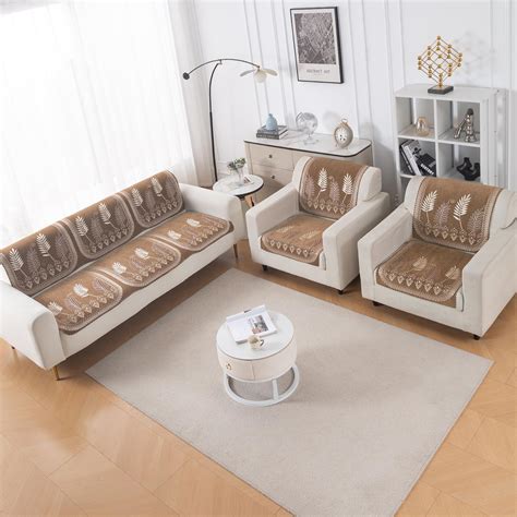 Royal Aangan Premium Chenille Jacquard Sofa Cover 5 Seater Set 3+1+1 S ...