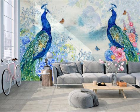 Avikalp Exclusive AWZ0150 Classic Nordic Minimalist Fresh Peacock Flor ...