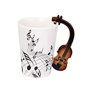 Buy ExcentricIN Music Mug with Violin Shape Handle Porcelain Cup Online ...