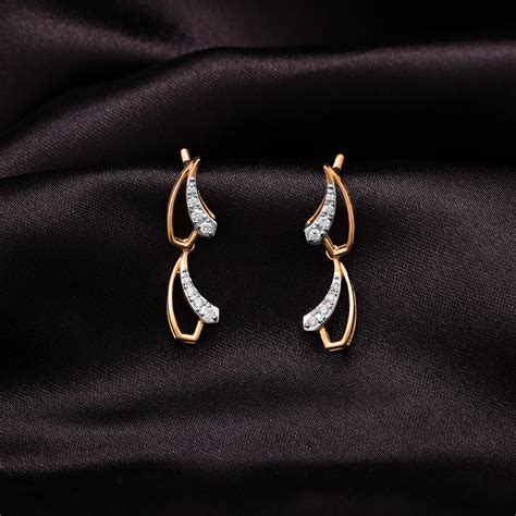 Glam Garden 14 Kt Gold and Diamond Drop Earrings