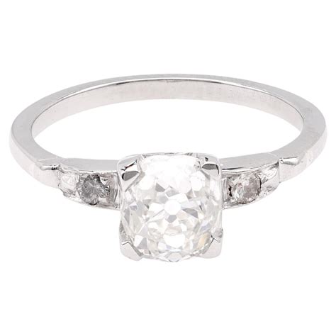 Art Deco GIA 3.01 Carats Old Mine Cut Diamond Platinum Engagement Ring ...