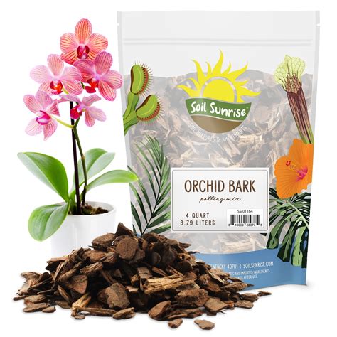 100% Organic Orchid Potting Bark (4 Quarts), All-Natural USA-Sourced ...