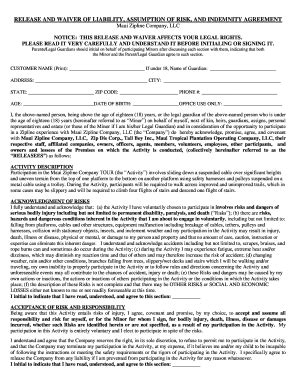 Fillable Online Breleaseb and waiver of bliabilityb assumption of risk ...