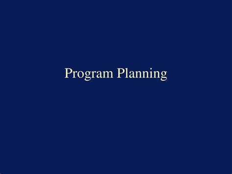 Program Planning 的图像结果