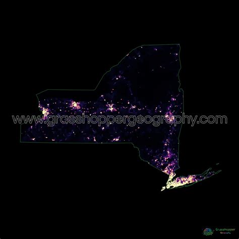 New York - Population density heatmap - Fine Art Print – Grasshopper ...