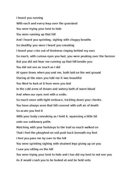 I Heard You Running: A Poetic Reflection on Life and Death - Studocu