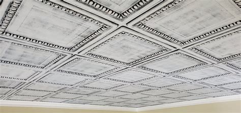 Plastic Faux Ceiling Tiles Faux Tin Ceiling Tile PL50 White Gold Decor