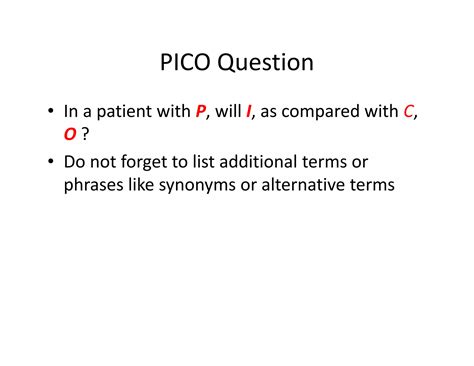 PICO question | PDF