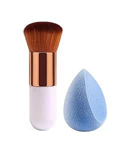 Buy Foundation Blusher Brush With Beauty Blender Makeup Sponge Online ...