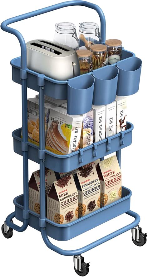 alvorog 3-Tier Rolling Utility Cart Storage Shelves India | Ubuy