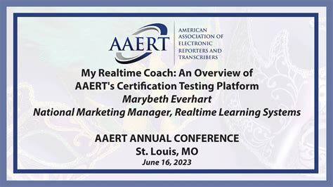 My Realtime Coach: An Overview of AAERT's Certification Testing ...