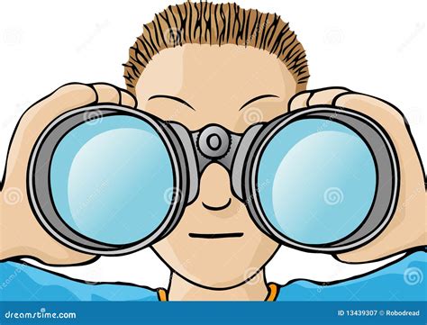 Child with binoculars stock vector. Illustration of explore - 13439307