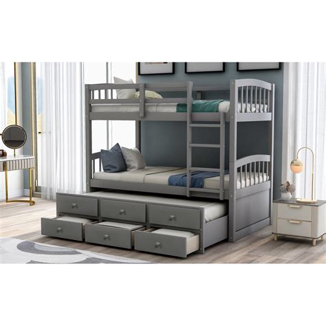 Multifunctional Trundle Bunk Bed with Drawers - Bed Bath & Beyond ...