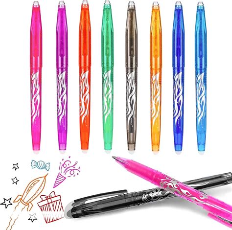8pcs Erasable Gel Ink Rollerball Pens,8 Colors Erasable Pens, 0.5mm ...