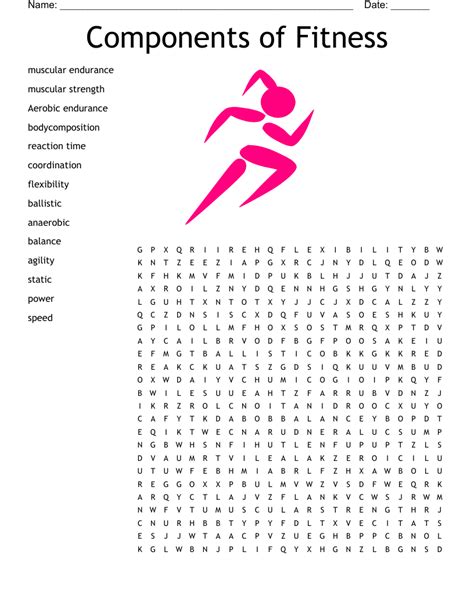 Exercise Word Search Printable 的图像结果