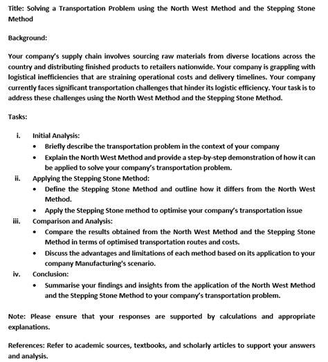 Image result for Transportation LP Problem Optimal Test Steeping Stone