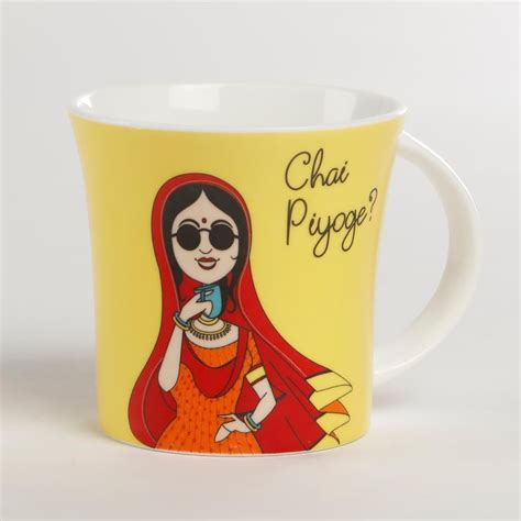 Buy Showstopper Indie Pop Eminence Bone China Mug with Tray - Set of 6 ...