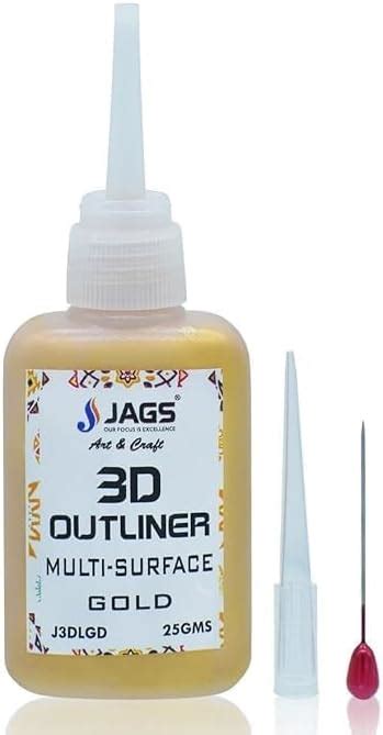 Art Ranger Pack of 1Pcs 3D Outliner Multi Surface Colour Gold 25Gms ...