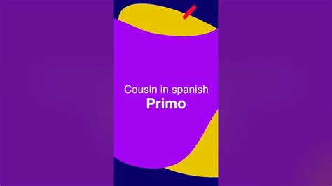 Cousin in spanish - YouTube