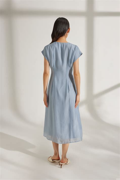 Viscose Cap Sleeve Midi Dress - Our Second Nature