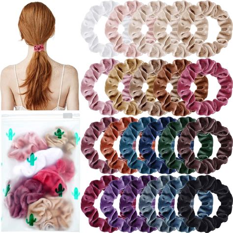 Amazon.com : Velvet Scrunchies for Hair (6 Scrunchie Pack), Cute ...
