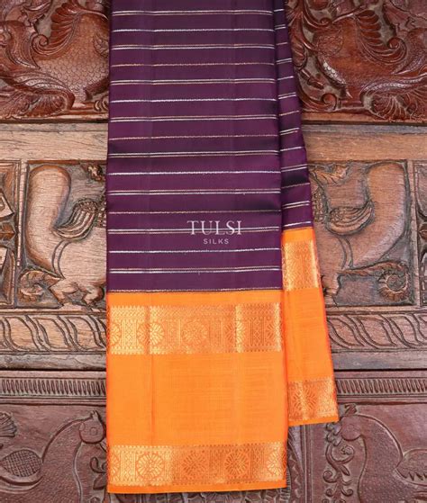 Buy Purple Kanjivaram Silk Saree T549235