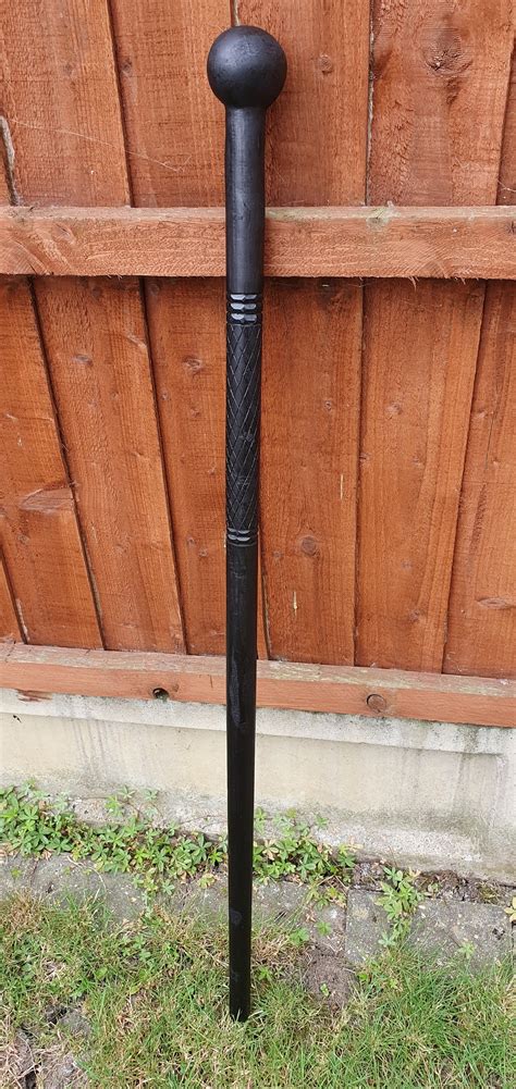 African Zulu Walking Stick Knobkerrie Cane - Ebony Wood - Etsy