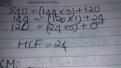 find the LCM and HCF of 840 and 144 by applying the fundamental theorem ...