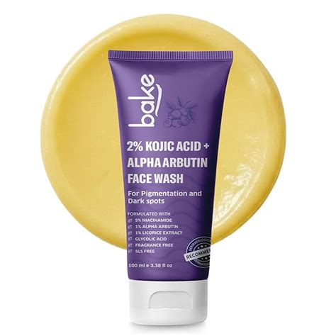 BAKE 2% Kojic Acid Brightening Face Wash Dual Action Formula with Alpha ...