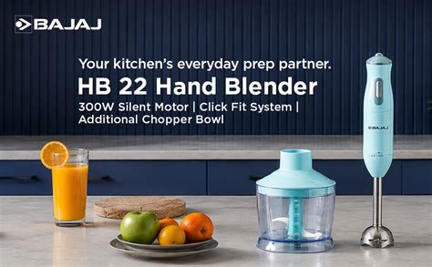 Buy Bajaj HB 22 Silent 300 Watts Hand Blender | Detachable Abs Blender ...