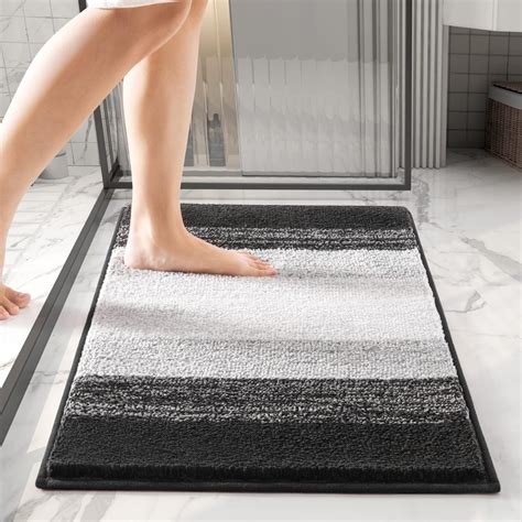 Vodiver Black and White Bathroom Rugs,Premium Black Bathroom Rug for ...