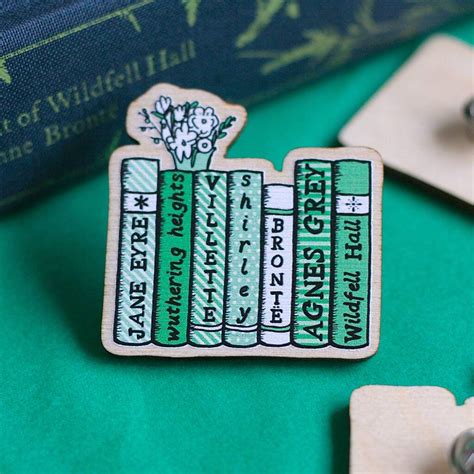 Bronte Sisters Books Wooden Pin By Laura Crow