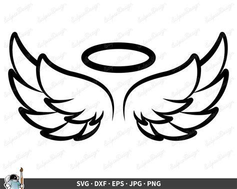 Angel Wings SVG Angel Wing Vector Angel Svg Halo Svg Angel - Etsy Sweden