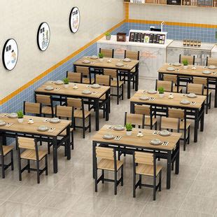 餐桌椅组合快餐厅面馆小吃早餐饭店吃饭桌子餐饮商用长方形经济型-阿里巴巴